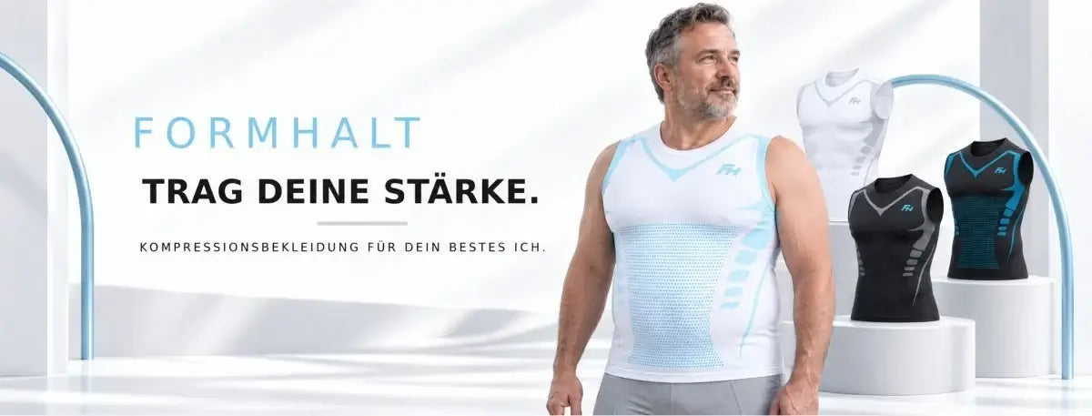 Formendes Tanktop für Herren: So findest du das passende Modell. Modell mit Kompressionsbekleidung in Aktion.
