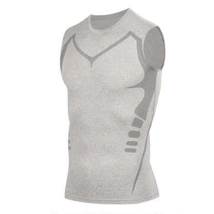 FORMHALT CORE Tank – Kompressions-Tanktop für Herren in Grau, Frontansicht.