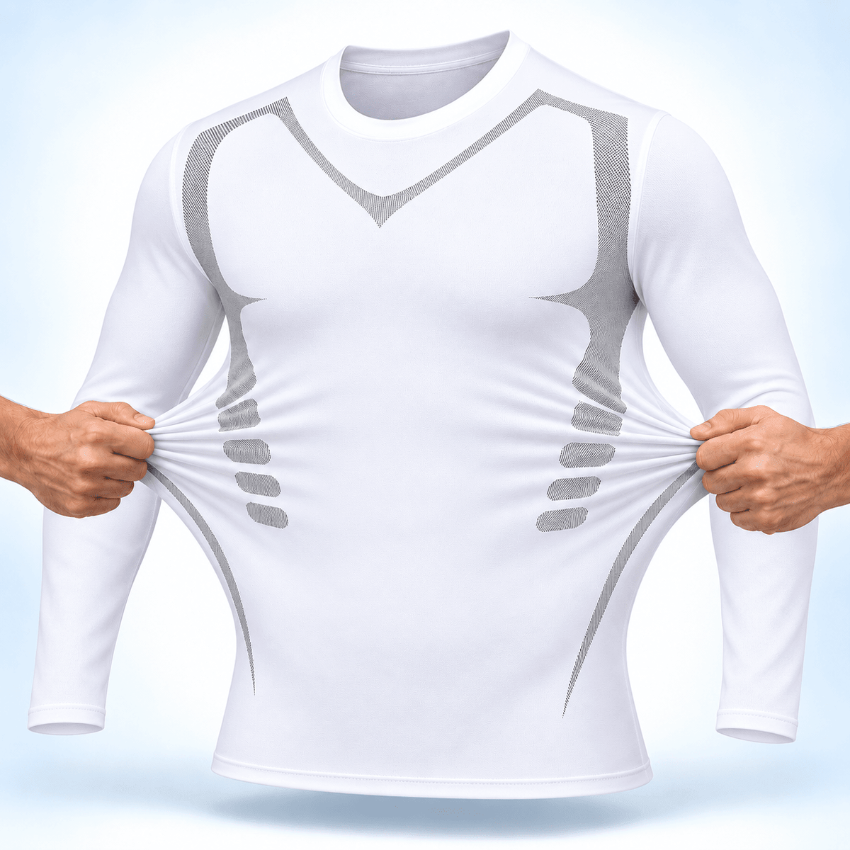 Kompressions-Langarmshirt für Herren – elastisches und körpernahes Design für Alltag und Sport.