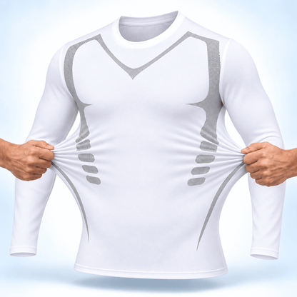 Kompressions-Langarmshirt für Herren – elastisches und körpernahes Design für Alltag und Sport.