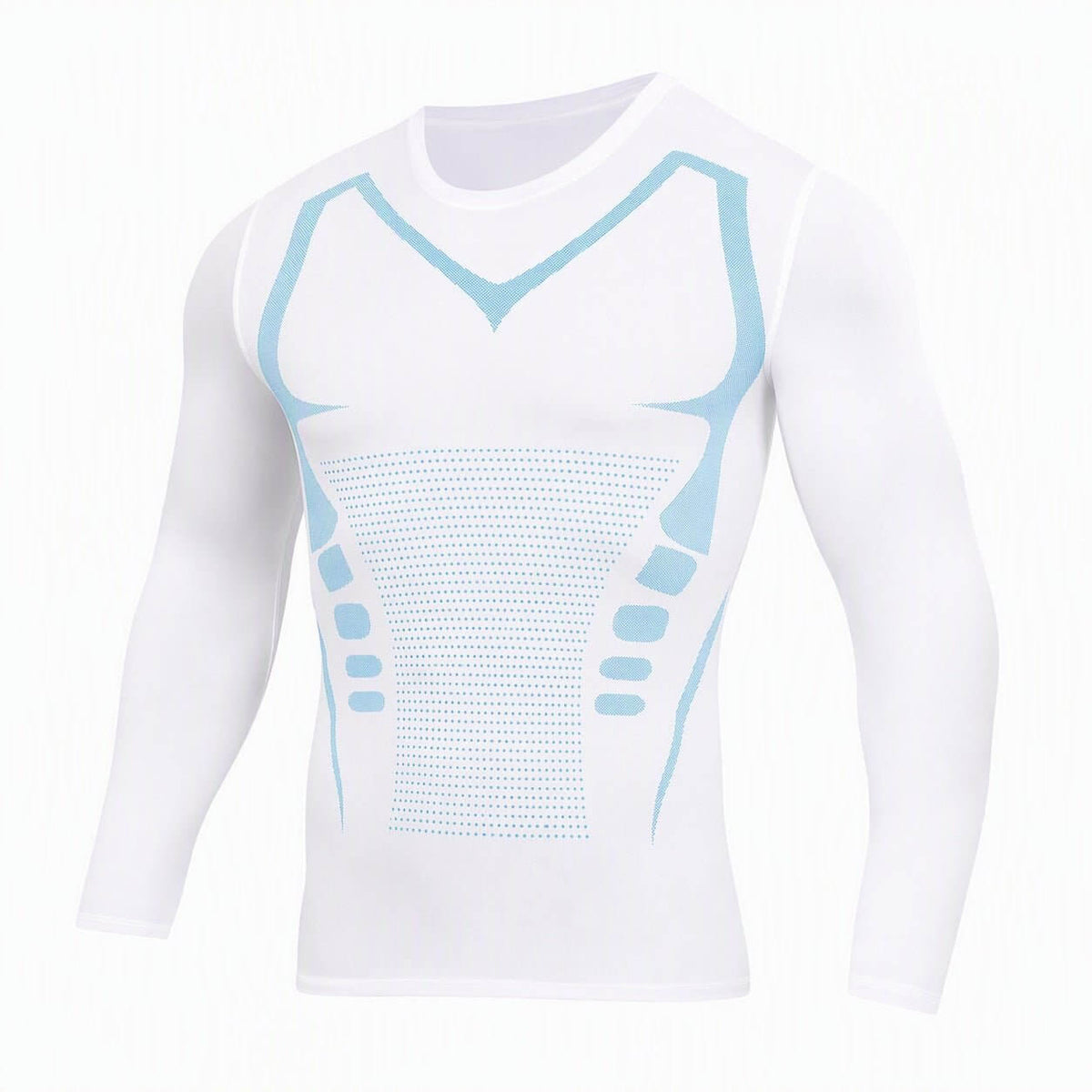 Kompressions-Langarmshirt für Herren – FORMHALT CORE Langarmshirt in Weiß mit atmungsaktiven Einsätzen.