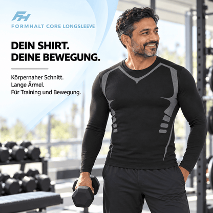 Kompressions-Langarmshirt für Herren von FORMHALT CORE mit körpernahem Schnitt und langen Ärmeln für Alltag und Training.