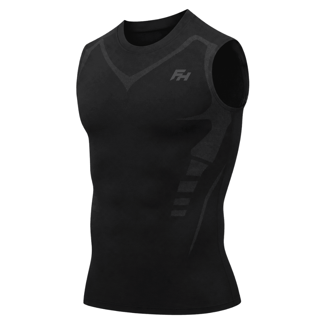 FORMHALT CORE Tank – Kompressions-Tanktop für Herren in Schwarz mit schlichten Design und körpernaher Passform.