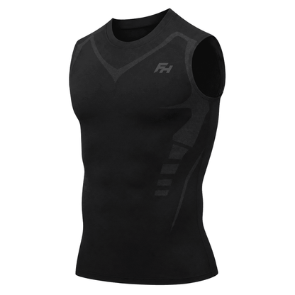 FORMHALT CORE Tank – Kompressions-Tanktop für Herren in Schwarz mit schlichten Design und körpernaher Passform.