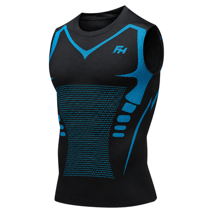 FORMHALT CORE Tank – Kompressions-Tanktop für Herren in Schwarz und Blau mit funktionalem Design.
