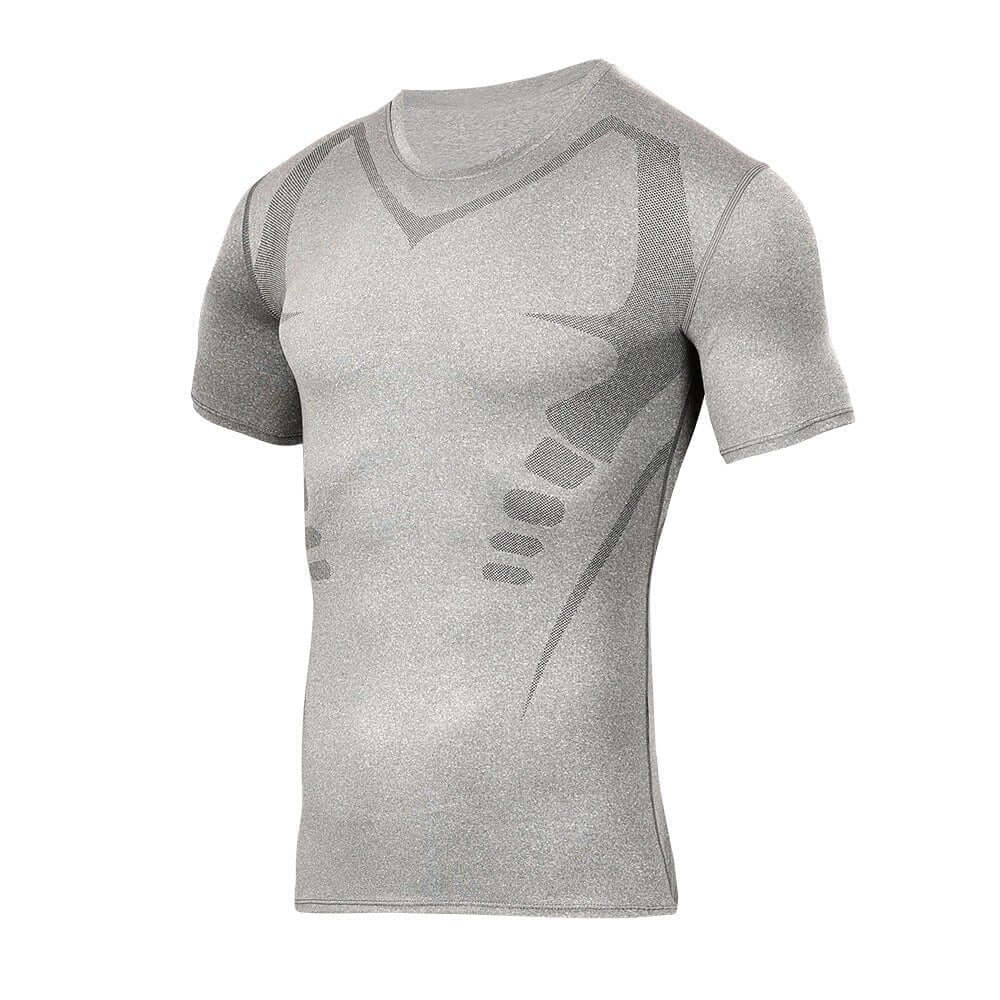 FORMHALT CORE Tee - Kompression T-Shirt für Herren in Grau mit kurzen Ärmeln und funktionalem Design.