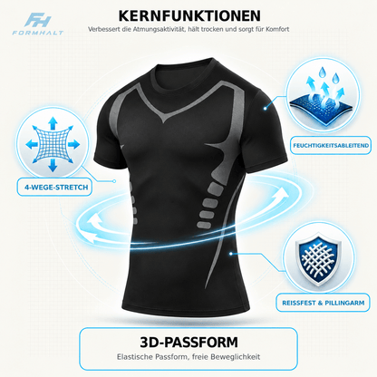 FORMHALT CORE Tee - Kompression T-Shirt für Herren mit 3D-Passform und 4-Wege-Stretch für optimalen Komfort.